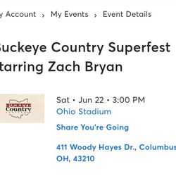 2 Buckeye Country Superfest Tickets 