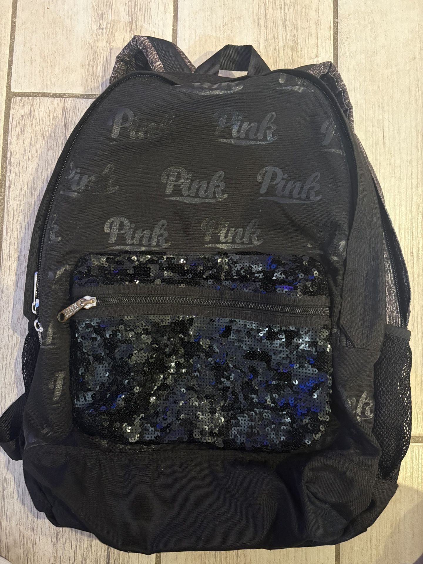 Large PINK Victoria’s Secret Backpack School Travel Laptop Compartment black