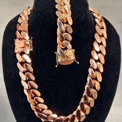 Miami Cuban Link Rose Gold Plated Chain High Quality Premium Polished | 20mm & 24inch