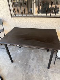 Large Dark Wood Dining Table / Desk – 48” x 36”