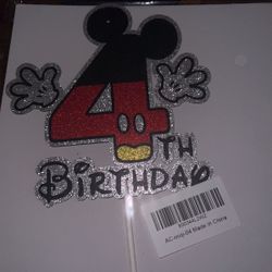 4th Birthday Cake Topped Mickey Mouse 