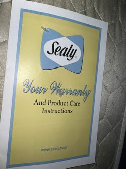QUEEN SEALY DEEP MATTRESS WITH PILLOW TOP. BOX SORING AND FRAME INCLUDED 