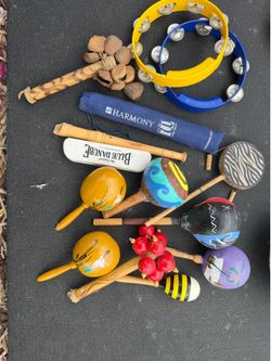 rattles, hand twist drum and music 🎶 instruments