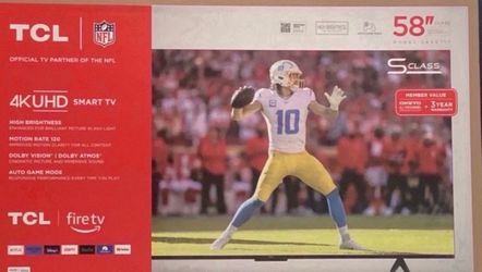 58 inch TCL smart 4K HDTV $55 down on financing free delivery six month warranty