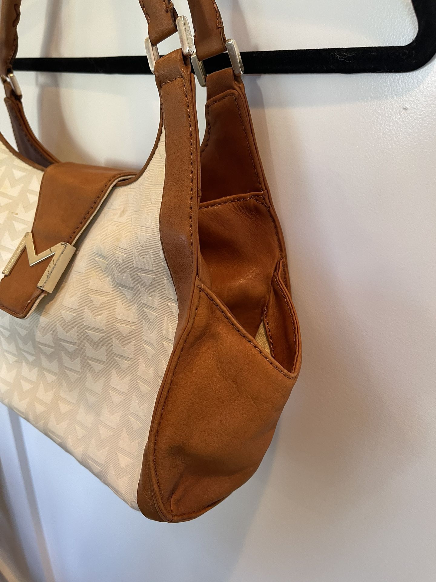 Michael Kors Vintage Monogrammed Canvas and Leather Hobo