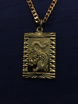 Men’s hip hop Chain and necklace pendant Lucky 🍀 🐉