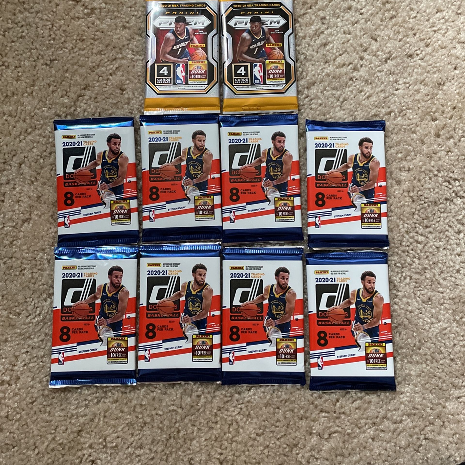 NBA Prizm 4Card Pack/NBA Donruss 8 Card Pack