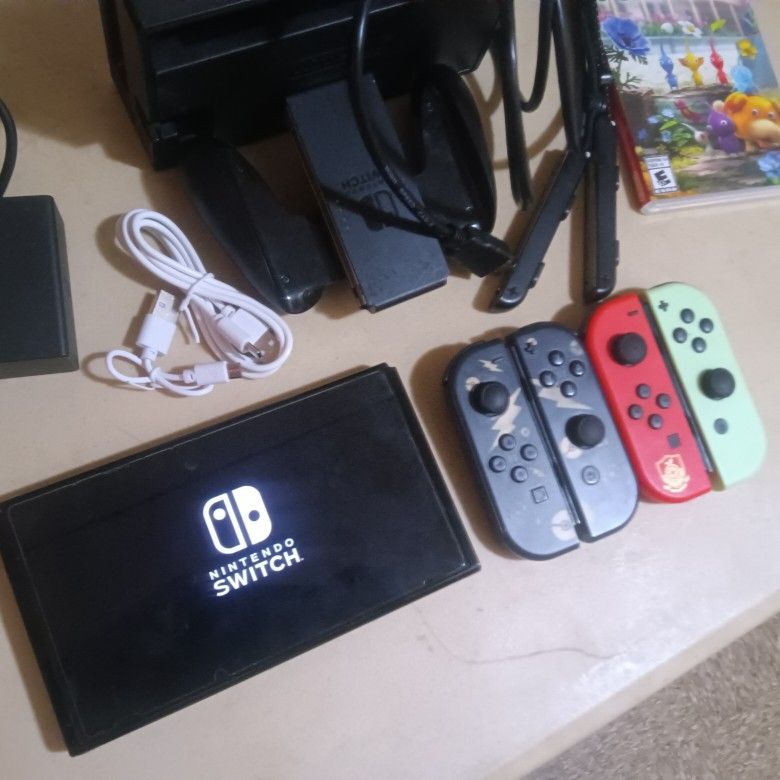 Switch 1 Console! + 2 Games + Extra Contollers+ All Wires And Dock