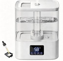 new 4L Top Fill Humidifiers for Bedroom & 60H Runtime - Cool Mist 3 Mist Levels, 8H Timer, Essential Oil Tray, Humidity Display, Quiet for Bedroom, Ba