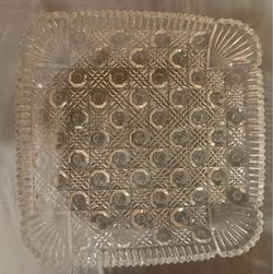 Platter Mikasa Crystal 9.5" Square Dish Hoya Japan Georgian Cut Dish