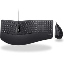 Wired USB Ergonomic Split Keyboard and Vertical Mouse Combo with Adjustable Palm Rest Gamer Keyboard New In The Box