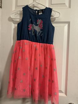 Unicorn Dress With Glittery Stars 