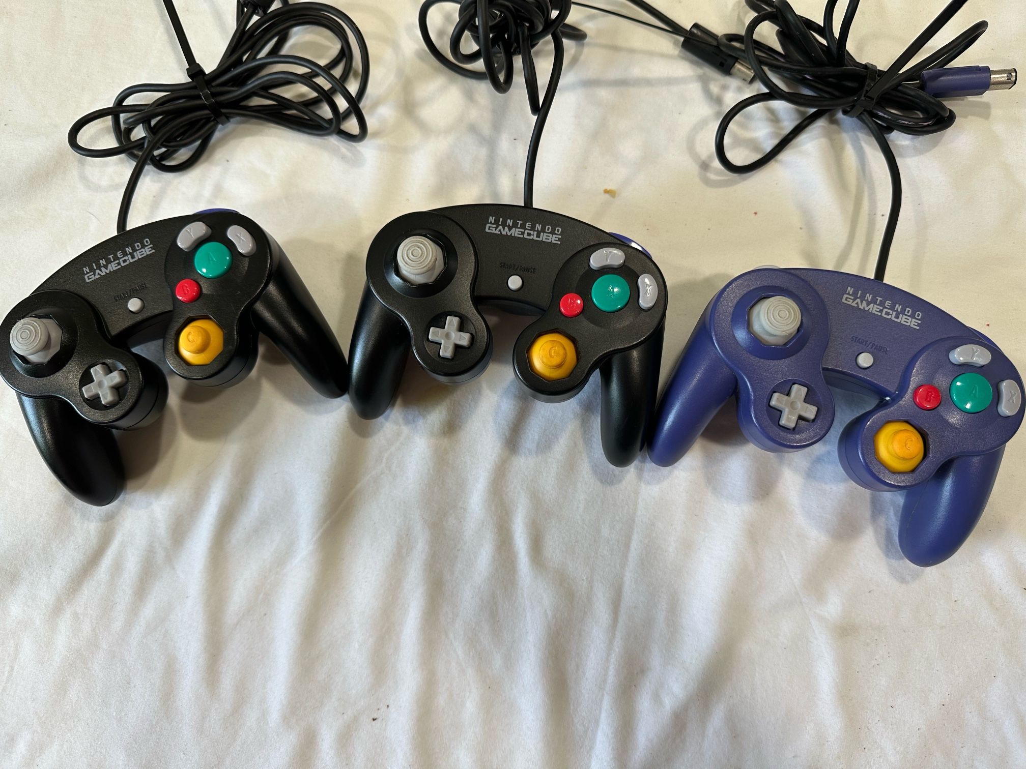 Nintendo Official GameCube Controller black NGC DOL and purple -003 US SELLER