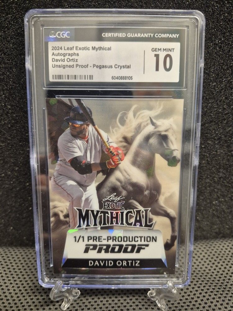 DAVID ORTIZ 2024 LEAF 1 OF 1 PROOF - PEGASUS CRYSTAL