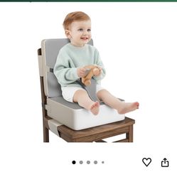 Booster Seat for Kitchen Chair, Toddler Booster Seat for Dining Table with Backrest and Safety Buckles, Portable Non-Slip Bottom Toddler Booster seat 