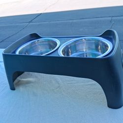 Dog Feeder Double Bowls