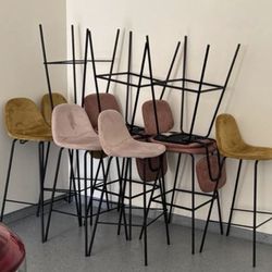 10 velvet bar height chairs