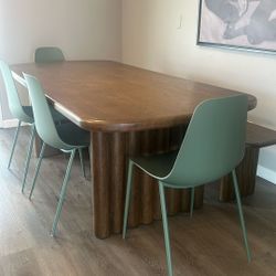 Mid-Century Modern 6 Person Dining Table 