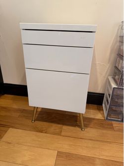 3 drawer nightstand  with gold legs