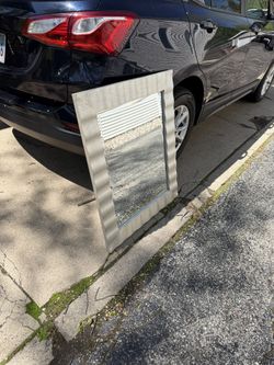 Beveled Mirror, in Wooden Frame, 30 by 36, from Lowe’s, heavy, $20