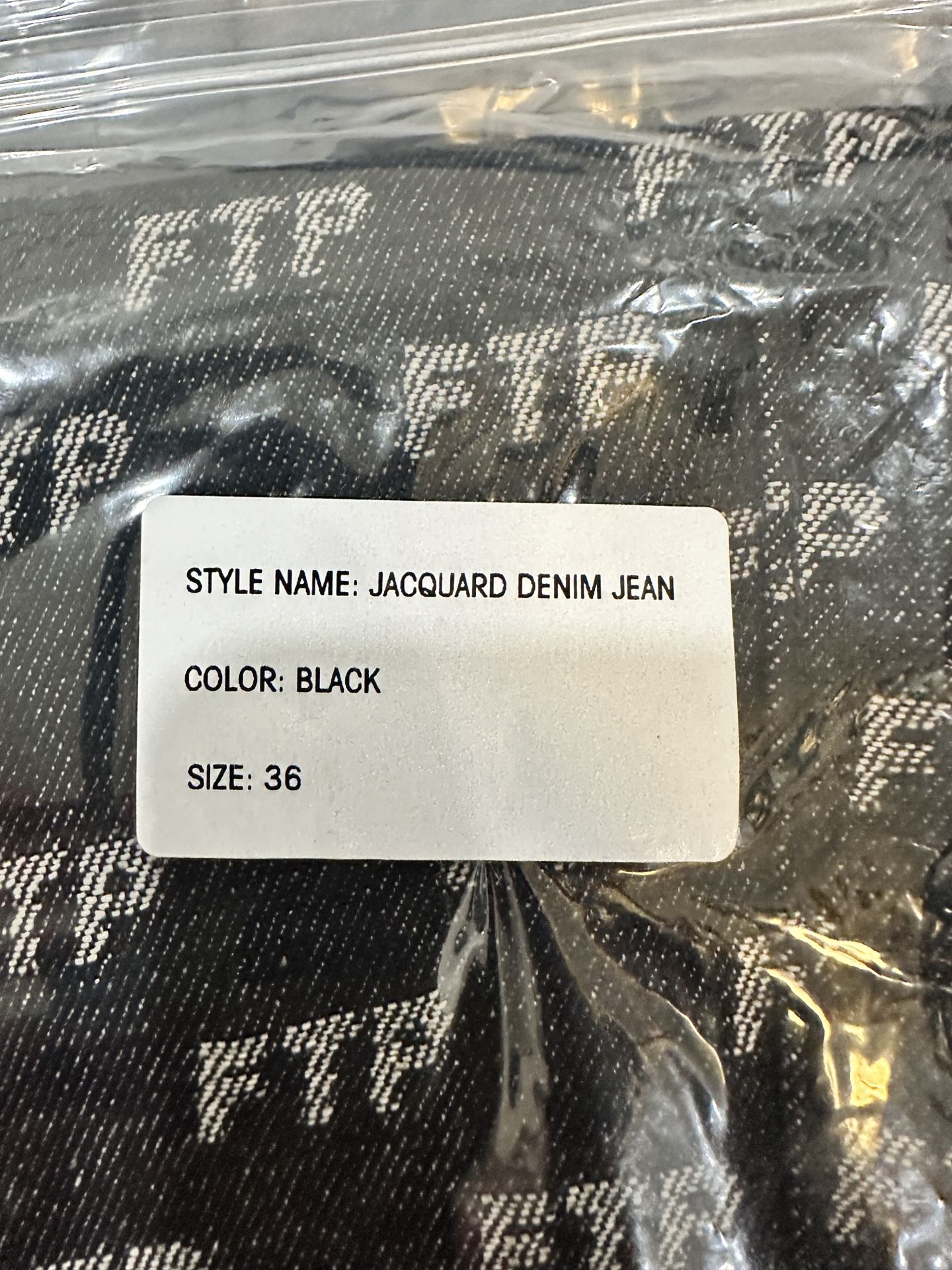 FTP All Over Jacquard Denim Jeans Black