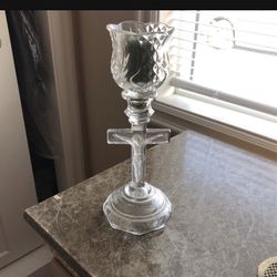 NICE ANTIQUE CRISTAL CANDLE HOLDER