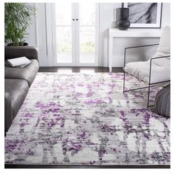 SAFAVIEH Skyler Collection Area Rug - 8' x 10', Grey & Purple, Modern Abstract Design, Non-Shedding & Easy Care, Ideal for High Traffic Areas in Livin