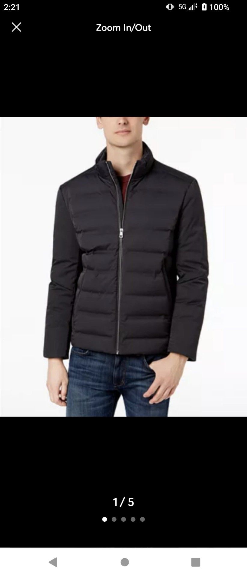 Calvin Klein Men's X-Fit Ultra Slim Fit Down Feathers Zip Jacket Size L - LIMITED EDITION