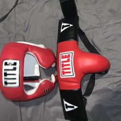 Title Gel Head Gear And Title Ym Groin Guard/cup 