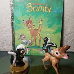 Disney Bambi book & figurines