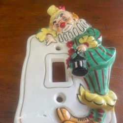 Vintage Mid Century Modern Clown 1950s Light Switch Plate 