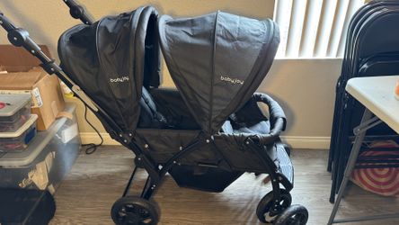 Double Stroller Black, Foldable Lightweight Twin Stroller