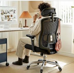 HUANUO FlowLift™ Ergonomic Office Chair with 6D Armrest, Seat Depth Adjustment, Lumbar Support, Quiet Rubber Caster, High Back Mesh Desk Chair with 3D
