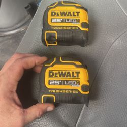 2 Tough series Dewalt 25’ Tape measures W/LED Light