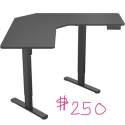 Electric Height Adjustable Desk for Corners, Automatic Standing Desk Smooth Ergonomic Height Adjustment 28.3" to 47.2", Large Desktop 3 Memory Setting