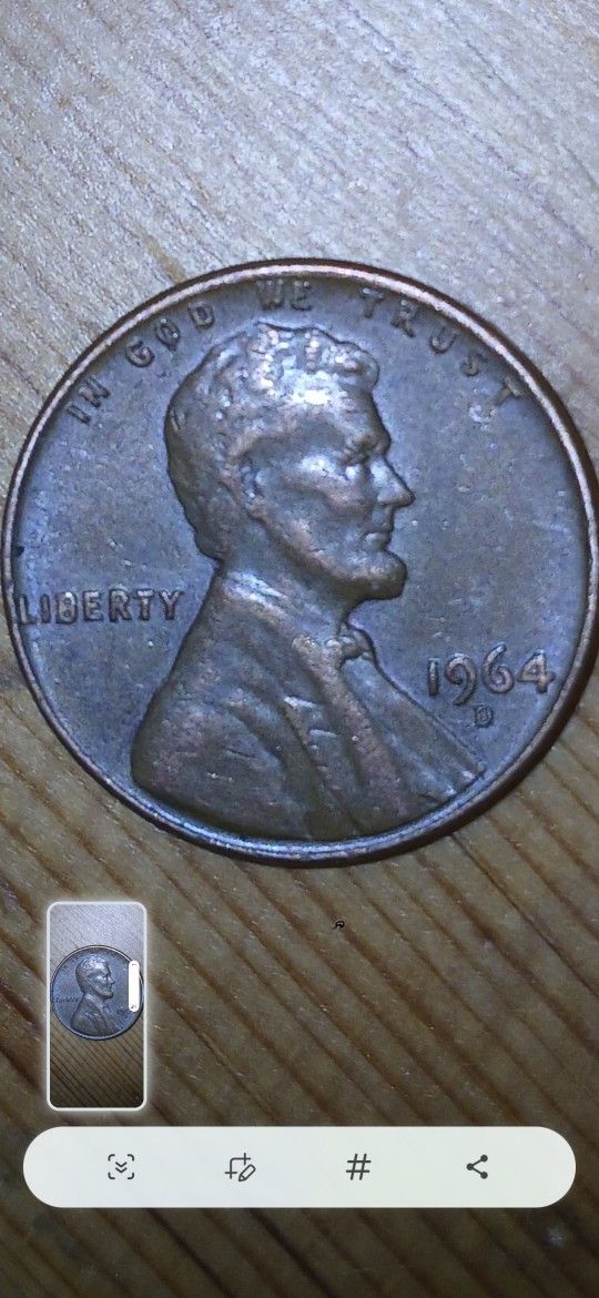 1964 D Penny With L Error.