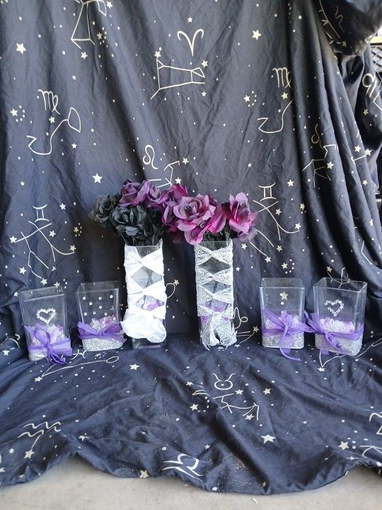 Purple And Silver Vases 💜 🤍