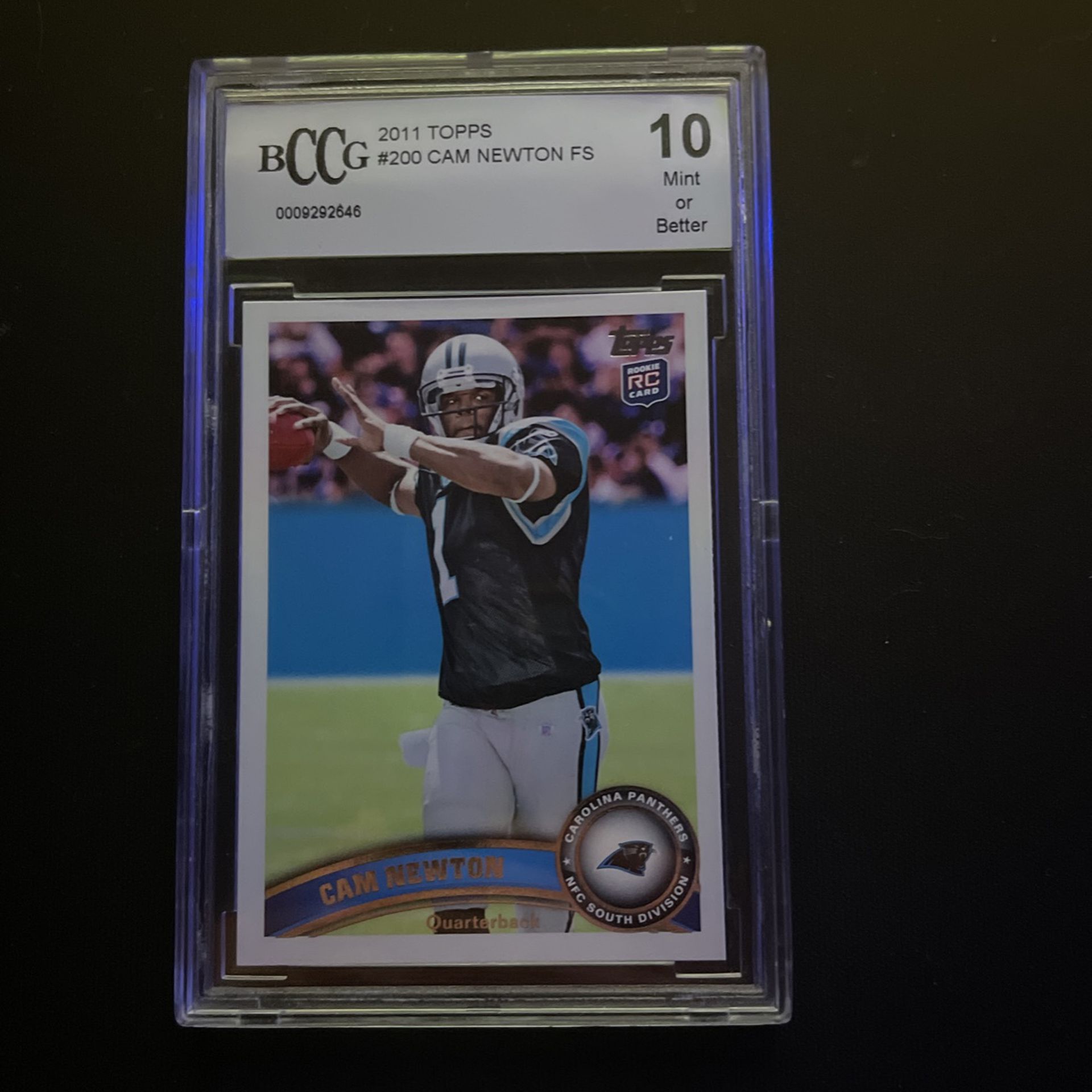 Rookie Cam Newton topps card
