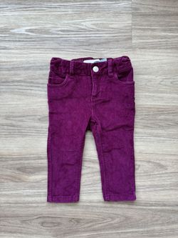 Burgundy Corduroy Skinny Pants – Toddler Girls 12–18M