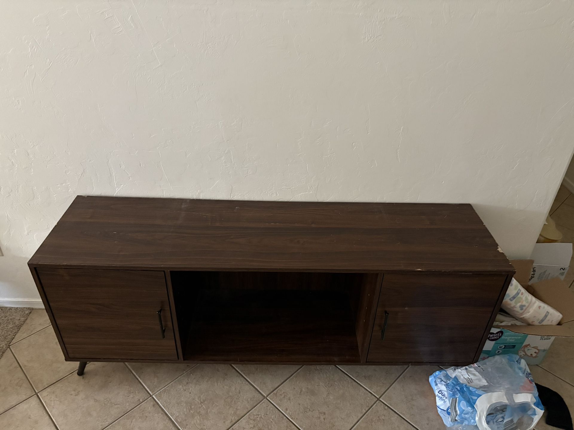 Walker Edison Saxon Mid Century Modern Tv Stand 