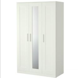 Wardrobe with 3 doors, white, 46x19 3/4x74 3/4 "