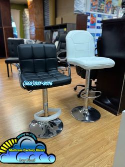 Vanity chair white faux leather