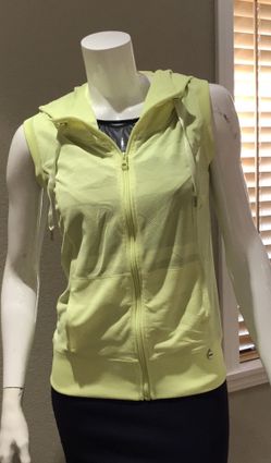 Lorna Jane zip up sleeveless hoodie in yellow sz S