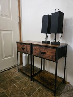 Nightstand and Lamp Set of 2