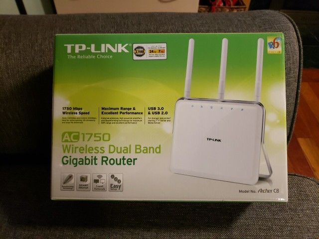 TP-Link Archer C8 AC1750 Dual-Band Wi-Fi Router White 1750 Mbps 4K New Open Box