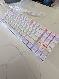 Redragon K552 White RGB Mechanical Gaming Keyboard TKL 87 Key – Brand New Sealed