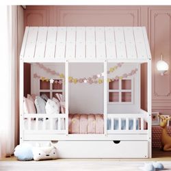 Trundle Twin House Bed