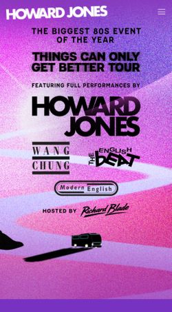 Howard Jones things can only get better tour tickets