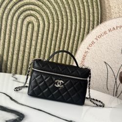 CHANEL chain shoulder bag handbag black girl's bag