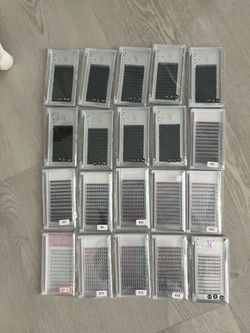 20 BOXES Eyelash Extensions Lash Extensions Supplies Individual Lashes Premium Silk Volume & Classic Lash Soft Matte Dark Professional Eyelashes Exten
